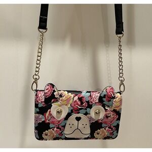 Betsy Johnson Bag Novelty Kitsch Puppy Dog Crossbody Clutch Floral Y2K
